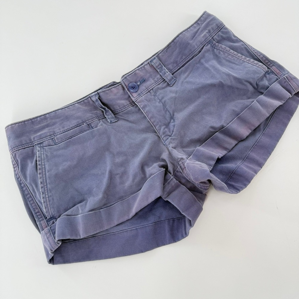American Eagle Shorts Favorite Short Cuffed Chino Women Size 6 Purple Cotton